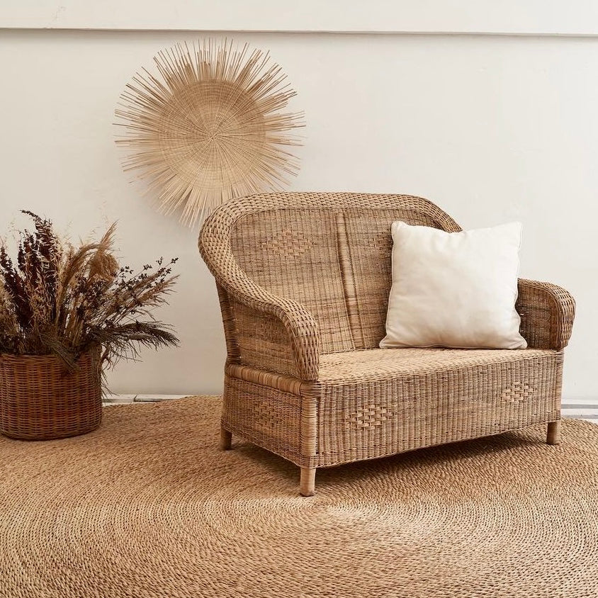 Classic Double Malawi Cane Chair Sofa Couch