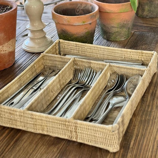 Cane Cutlery Tray - Rattan