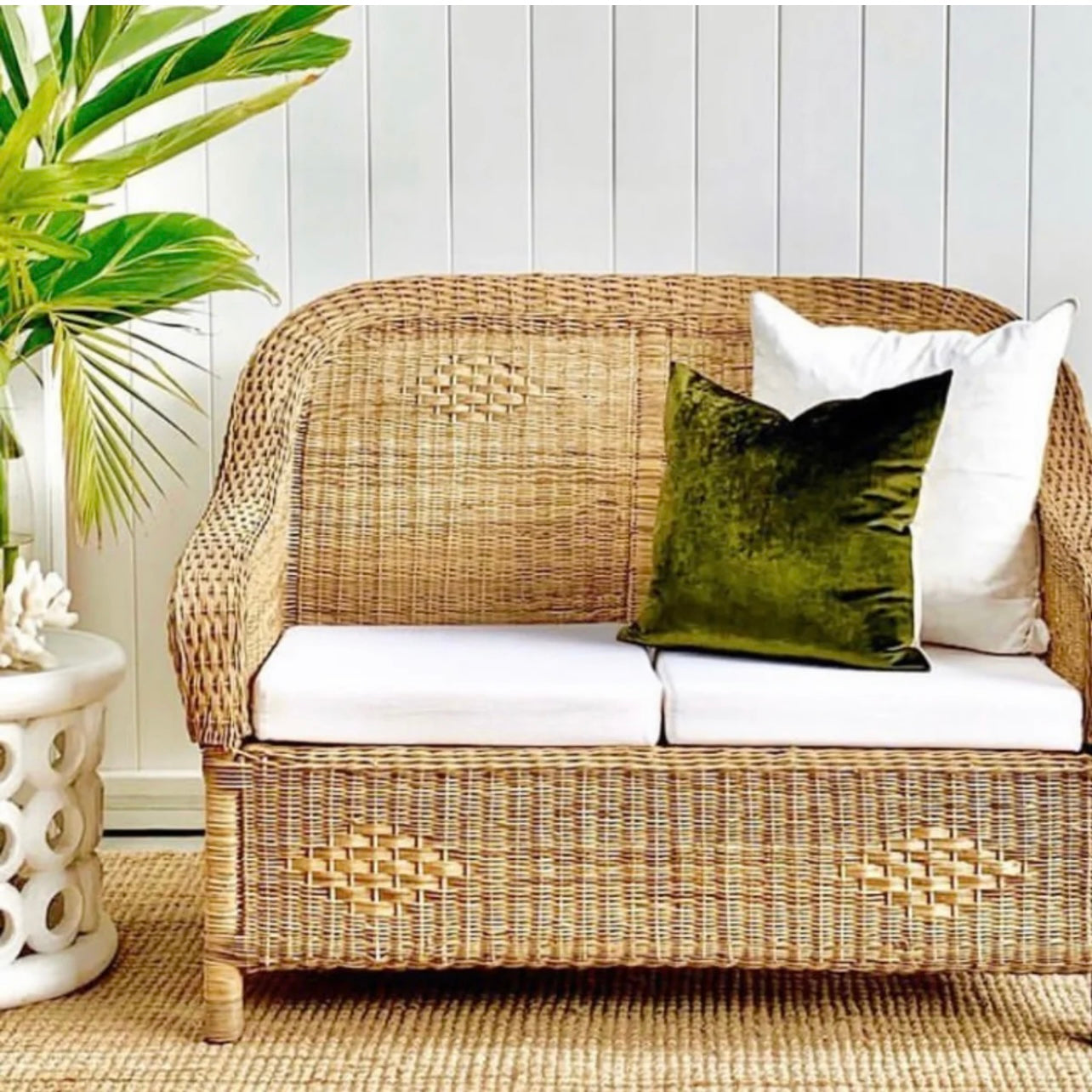 Classic Double Malawi Cane Chair Sofa Couch