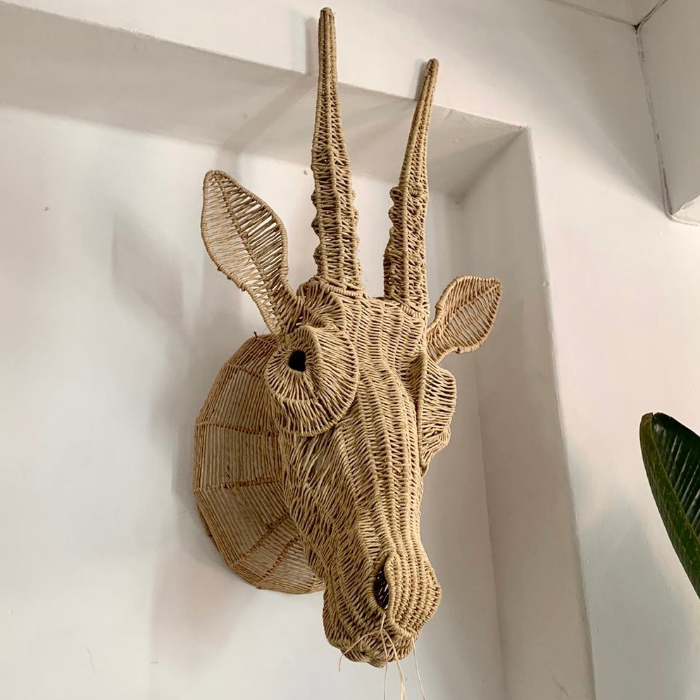 Woven Gemsbok Antelope Animal Head