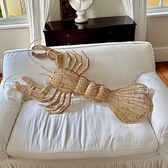 Woven Lobster Animal Head Wall Mount - Decor