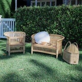 Traditional Kids 2 Seater Malawi Cane Chair