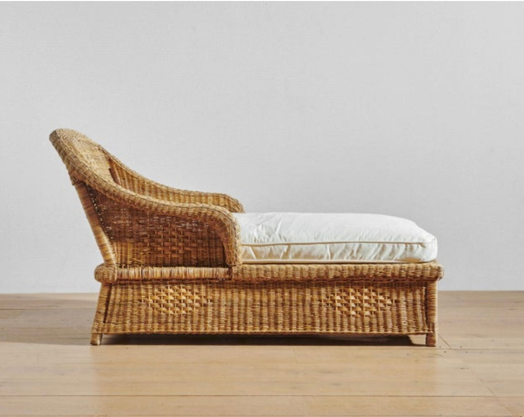 Classic Malawi Cane Lounger Chaise (Saltburn Movie)