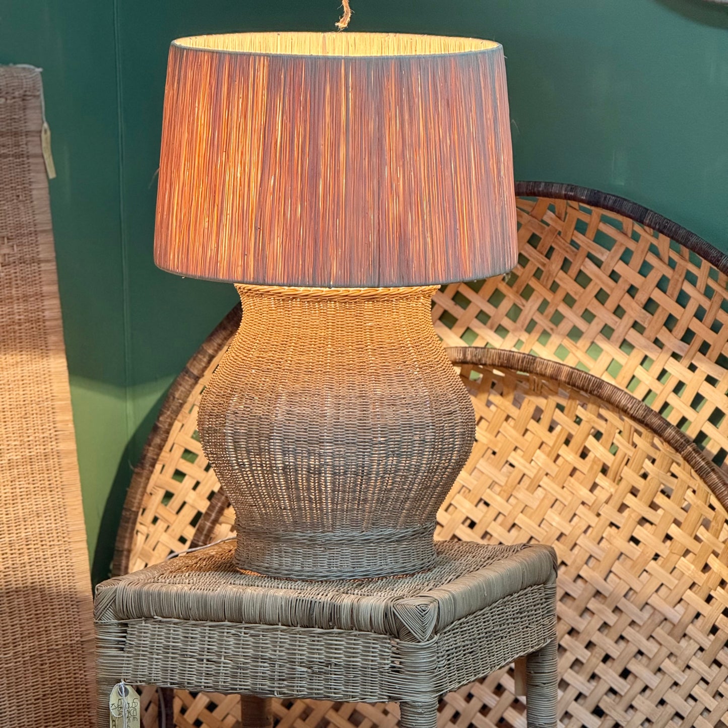 Cane Lamp Base and Lamp Shade (optional)