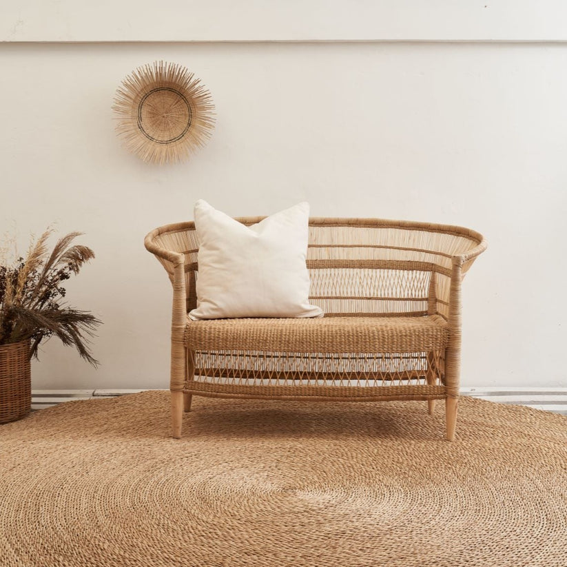 Traditional 2-Seater Malawi Cane Chair