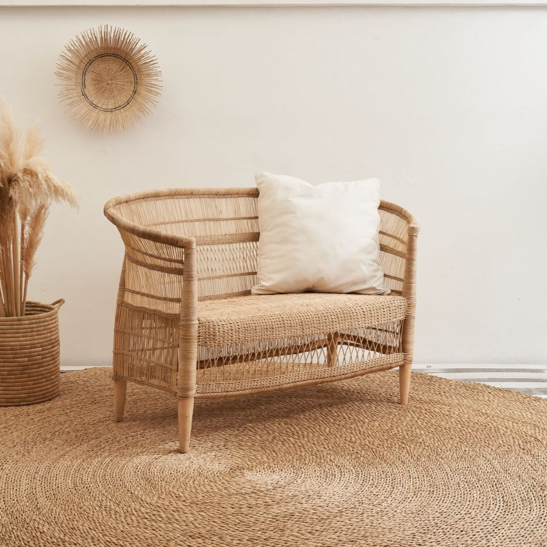 Traditional 2-Seater Malawi Cane Chair